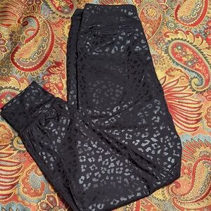 Women's Black Leopard Print Pants